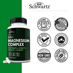 Close-up of BioSchwartz Magnesium Complex capsules