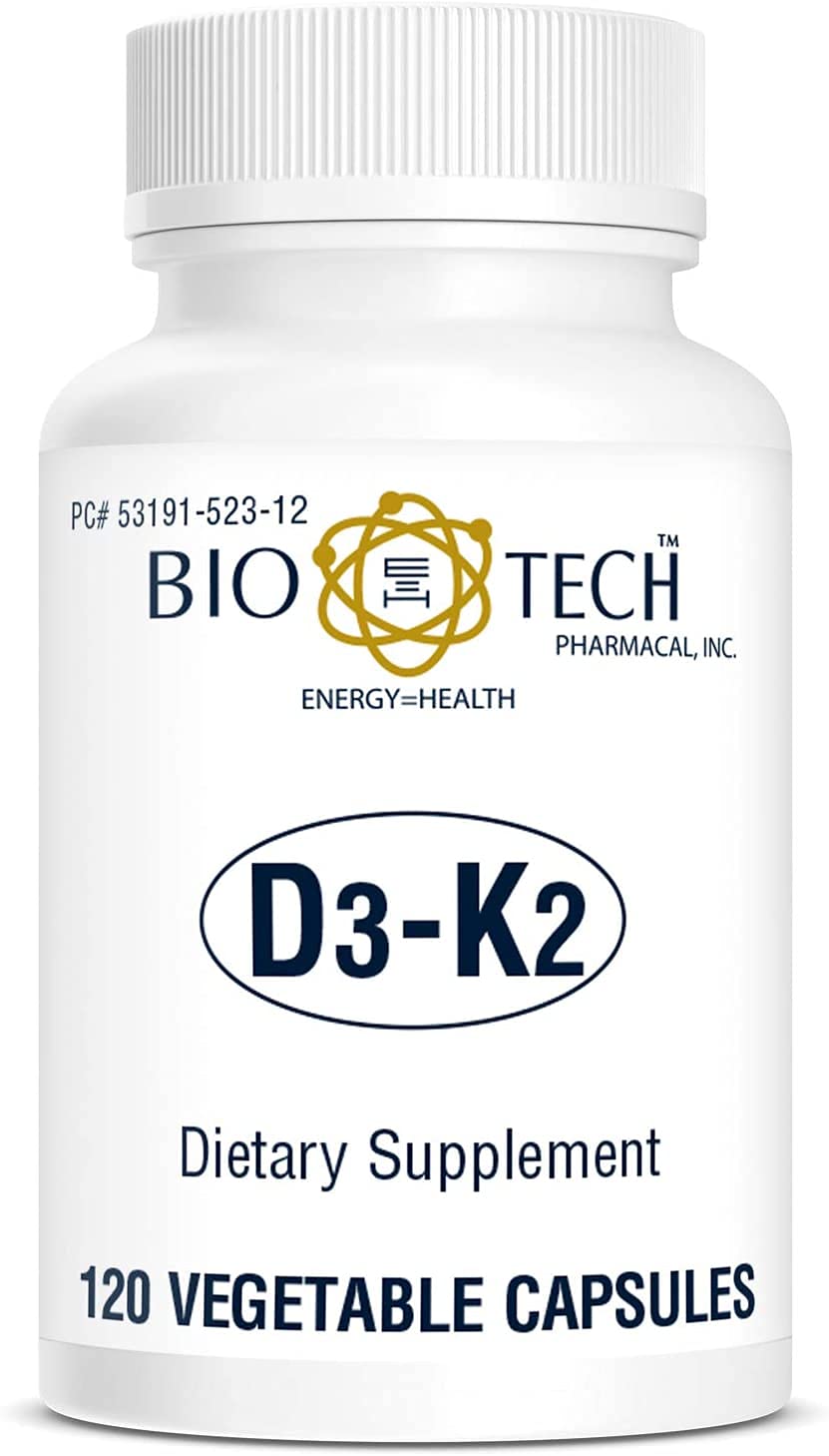 Bio-Tech D3-K2 120 Vegcaps back with supplement facts