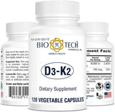 Bio-Tech D3-K2 120 Vegcaps front view