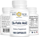Bio-Tech Pharmacal B6-Folic Acid bottle with capsules on white background