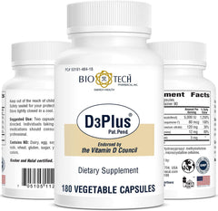 D3Plus supplement facts panel showing ingredients