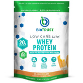 BioTrust Low Carb Lite orange cream tub front for a high-protein, low-carb shake.