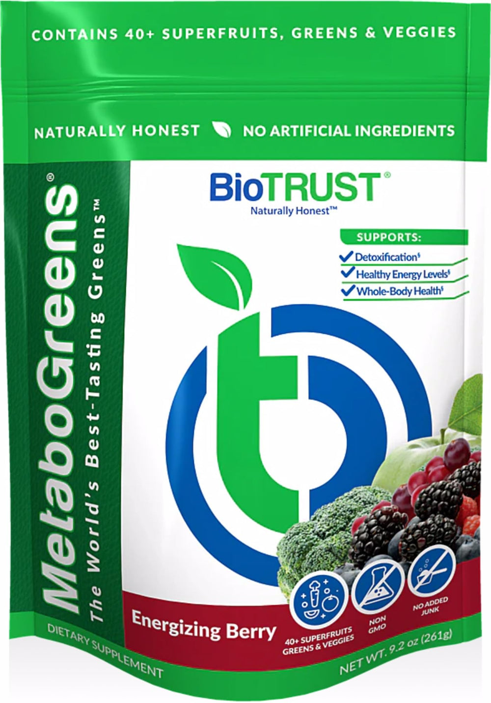 BioTrust Metabo Greens Berry Flavor front view