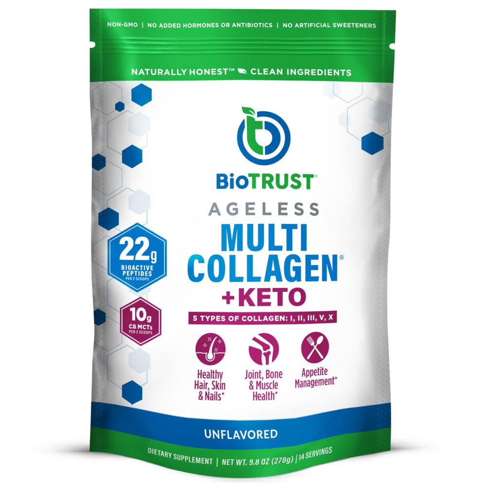 BioTrust Multi Collagen + Keto MCT Unflavored container front