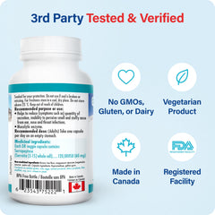 Ingredients: gluten-free, non-GMO Serrapeptase formula