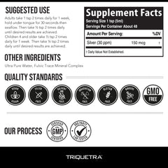 Illustration of dosage and usage for Bioactive Colloidal Silver