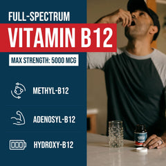 Box/label showing full spectrum B12 forms and methylfolate cofactor