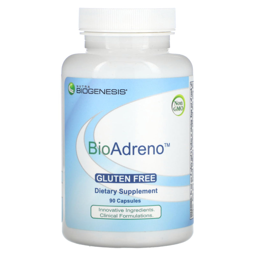 BioAdreno adrenal support supplement bottle with 90 capsules