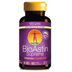Front view of Nutrex Hawaii BioAstin Supreme 6mg softgels bottle
