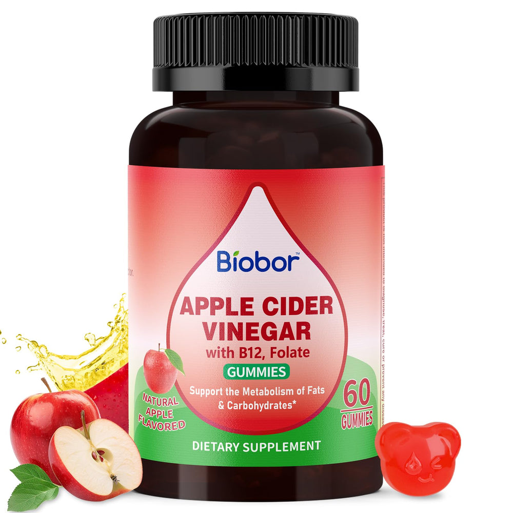 Biobor Apple Cider Vinegar Gummies bottle for easy metabolism support and daily energy