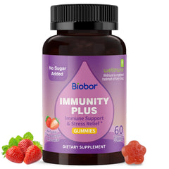Biobor Immunity Gummies front strawberry flavor 60 count