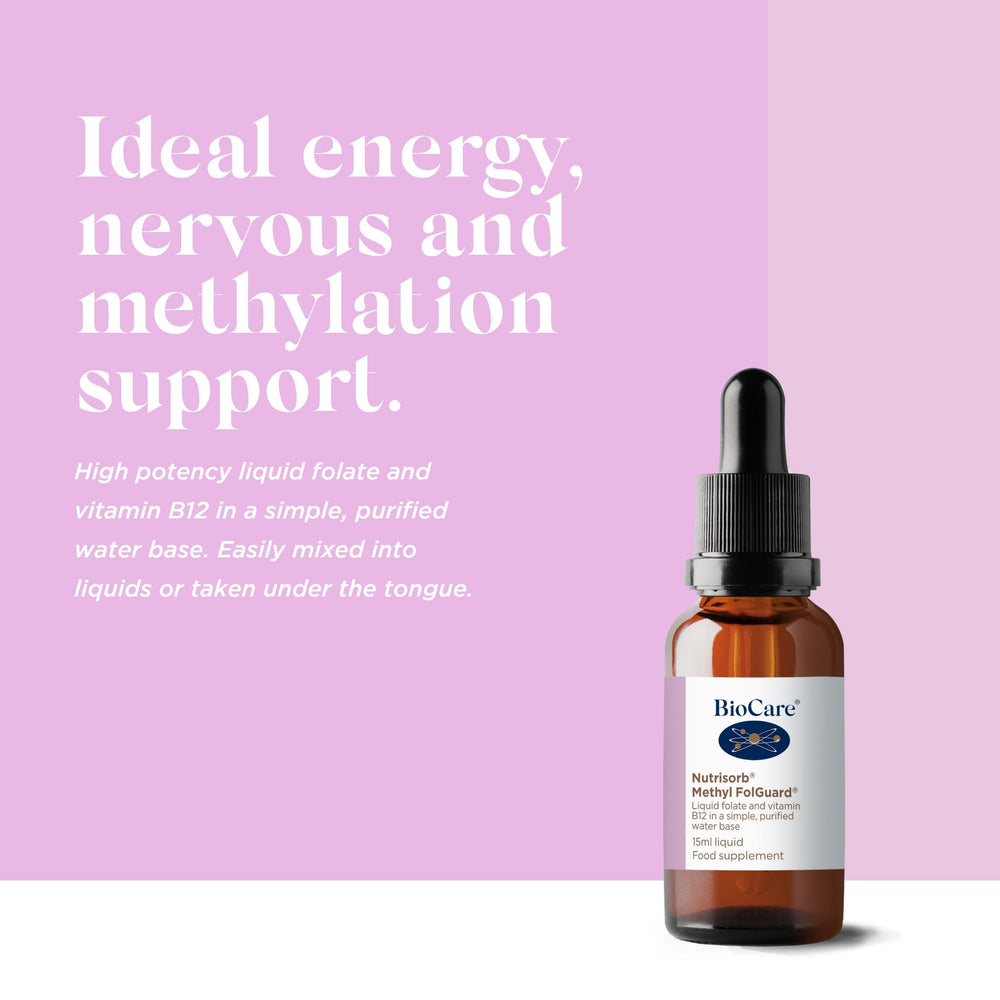 Liquid B12 and folate supplement with methylcobalamin and methylfolate