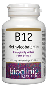 Bottle label: Bioclinic Naturals B12 Methylcobalamin 1000 mcg