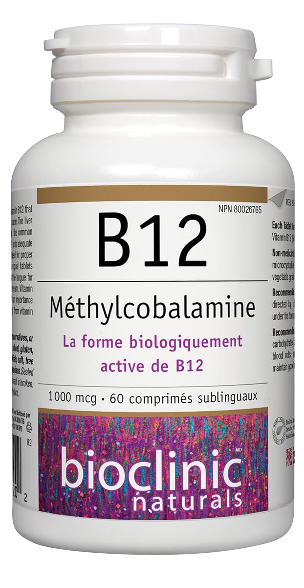 Supplement Facts panel for Bioclinic Naturals B12 lozenges