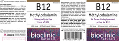 Close-up of the Bioclinic Naturals B12 lozenges container