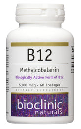 Bioclinic Naturals B12 Methylcobalamin lozenges bottle (60 count)