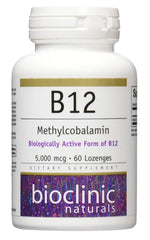 Bioclinic Naturals B12 Methylcobalamin lozenges bottle (60 count)