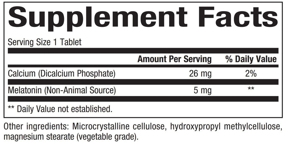 Close-up of Bioclinic Naturals Melatonin Time Release bottle label