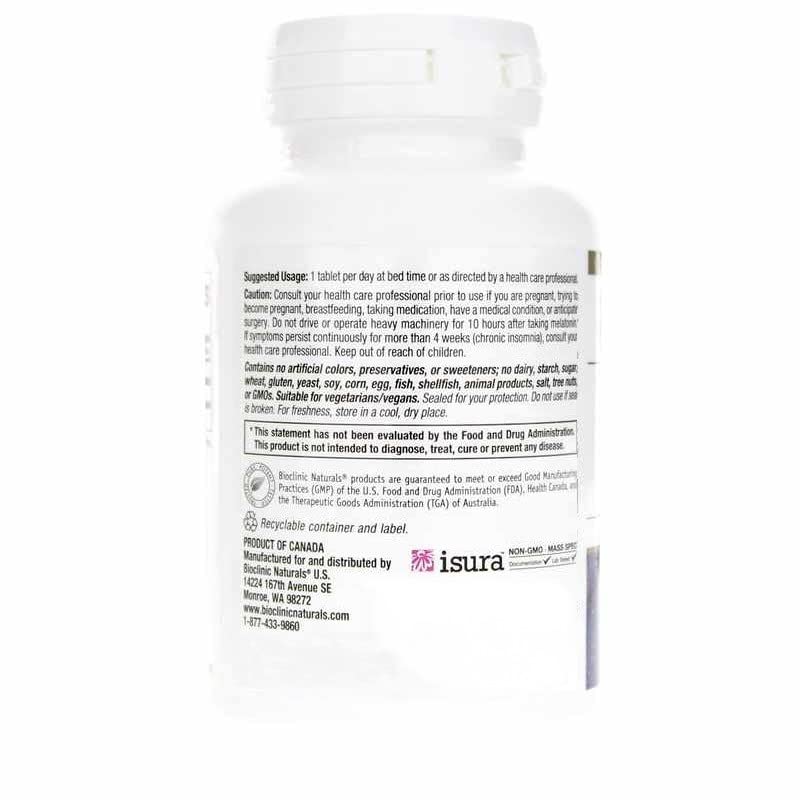 60 tablets per bottle display of Bioclinic Naturals Melatonin Time Release