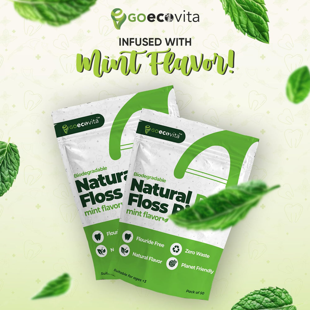 Mint-flavored, fluoride-free floss picks