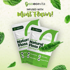 Mint-flavored, fluoride-free floss picks