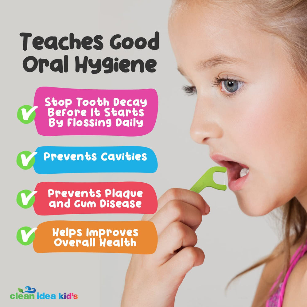 Plant-based biodegradable EcoFlosser handle for kids