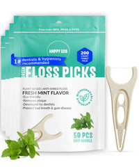 Biodegradable floss picks 200pcs in mint flavor