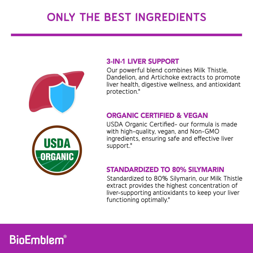 USDA Organic certification seal for BioEmblem Liver Cleanse