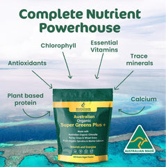 Biogenesis SuperGreens Plus 300g packaging label
