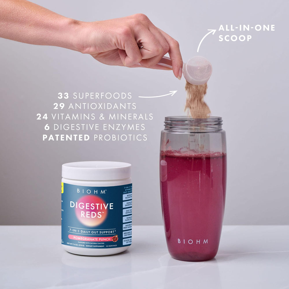 BIOHM Digestive Reds enzymes and probiotics graphic