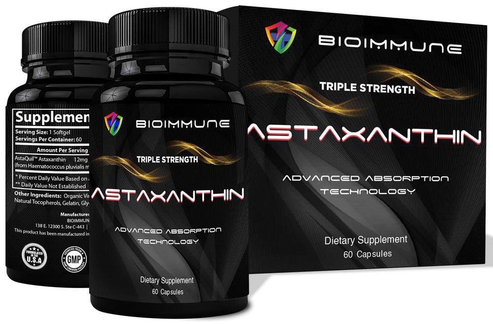 BioImmune AstaQuil Astaxanthin 12mg softgels in blister pack
