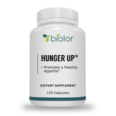 Biolor HungerUp bottle displays clean label and natural appetite support formulation.