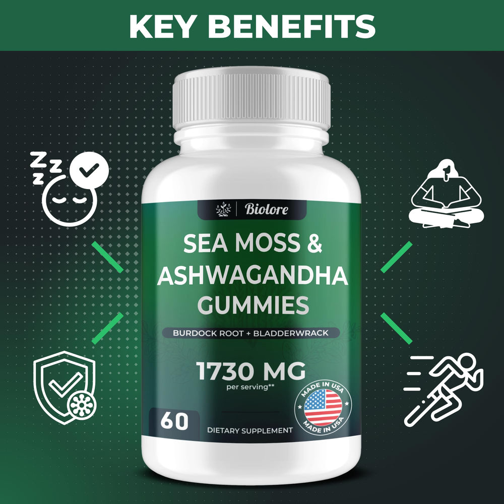 Vegan, gluten-free Sea Moss Gummies label