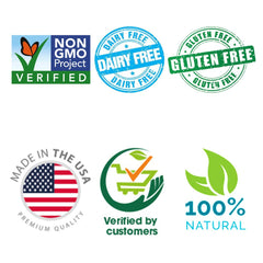 Gluten-free and dairy-free product badges