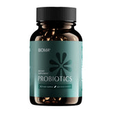 Bioma Probiotics bottle and label on white background