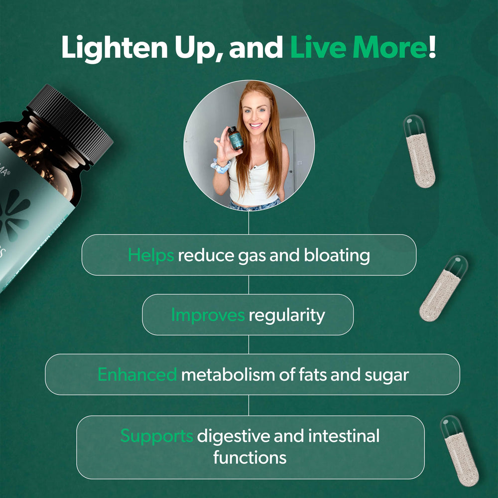 Nutrition facts and ingredients panel on Bioma Probiotics label