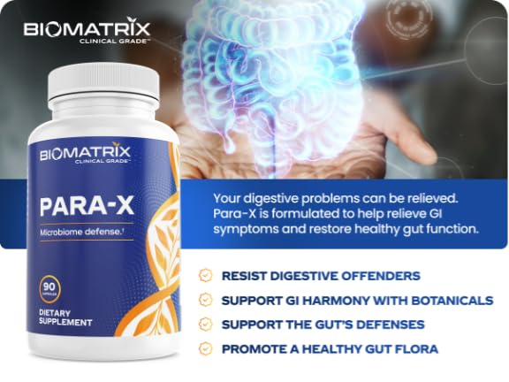 BioMatrix para-X capsules offering convenient daily gut balance support