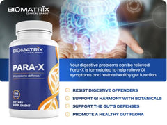 BioMatrix para-X capsules offering convenient daily gut balance support