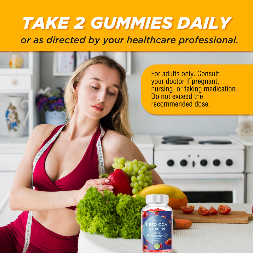 Ingredient card highlighting organic ACV and natural extracts in BionerLab gummies