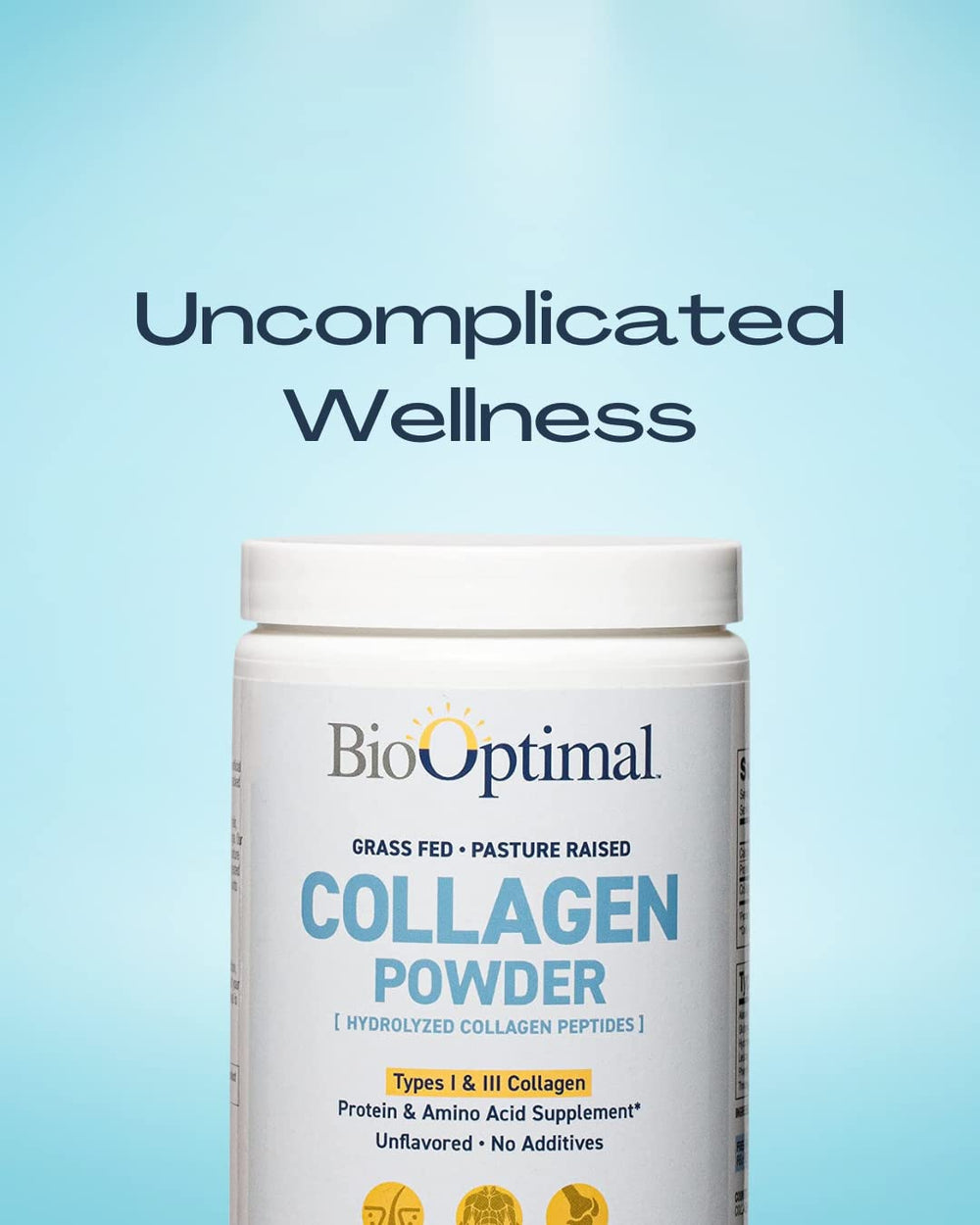Grass-fed collagen peptides powder ingredients graphic