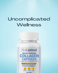 Close-up of unflavored collagen capsules