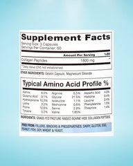 Packaging showing 180 capsules and grass-fed labeling