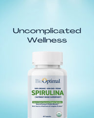 BioOptimal Spirulina tablets bottle back label