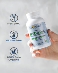BioOptimal Spirulina tablets packaging box