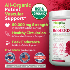 USDA Organic seal on Biophix Beets10X label