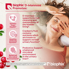Close-up of Biophix D-Mannose 1000mg capsules packaging