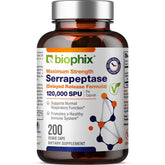 Biophix Serrapeptase 120000 SPU Delayed-Release 200 Veggie Caps USA