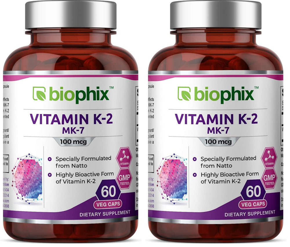 Biophix Vitamin K2 MK-7 100 mcg bottle - front view