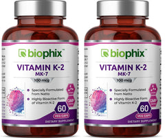 Biophix Vitamin K2 MK-7 100 mcg bottle - front view