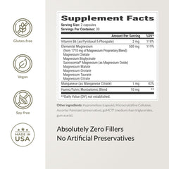 Natural supplement label with no artificial ingredients